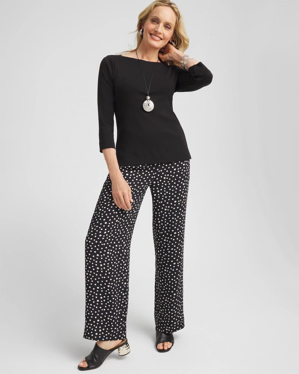 3/4 Sleeve Bateau Neck Tee