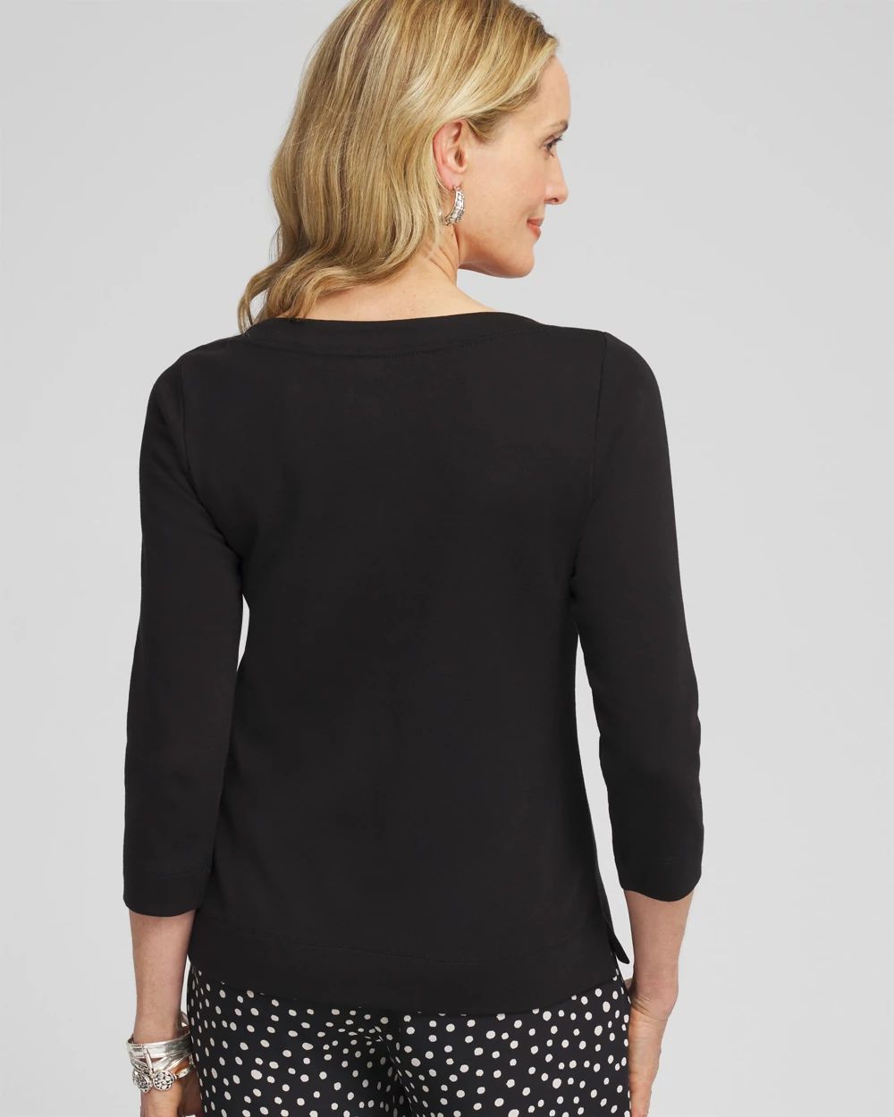 3/4 Sleeve Bateau Neck Tee