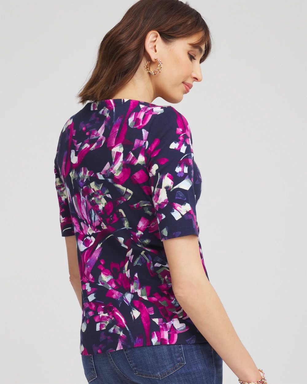 Abstract Pima Bateau-Neck Tee