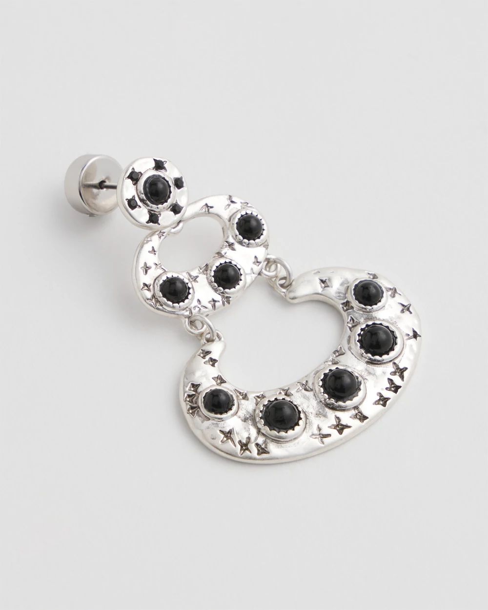 Black & Silver Drop Earrings