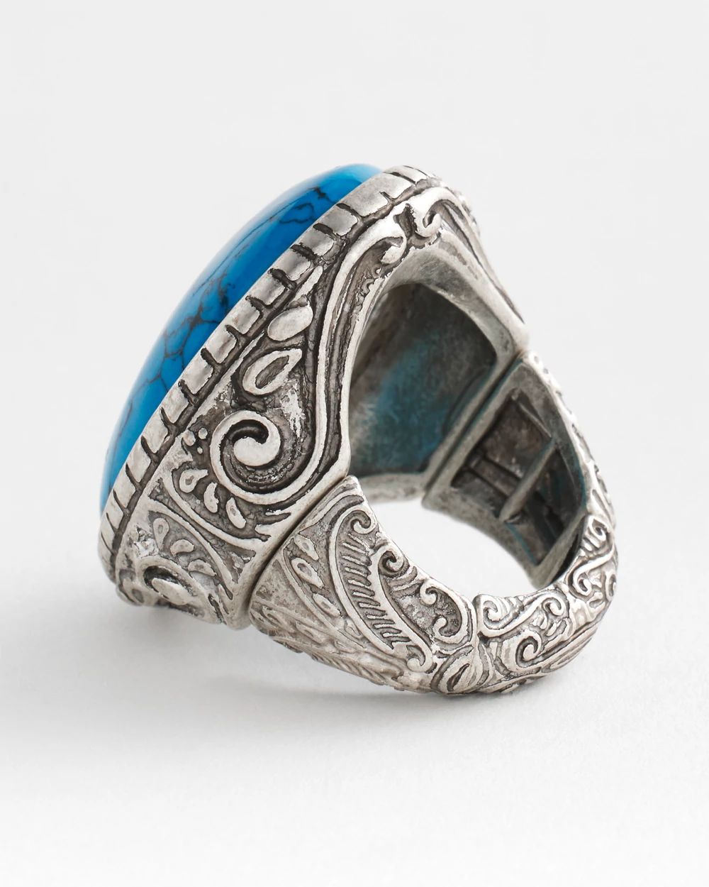 Turquoise-Tone Statement Ring
