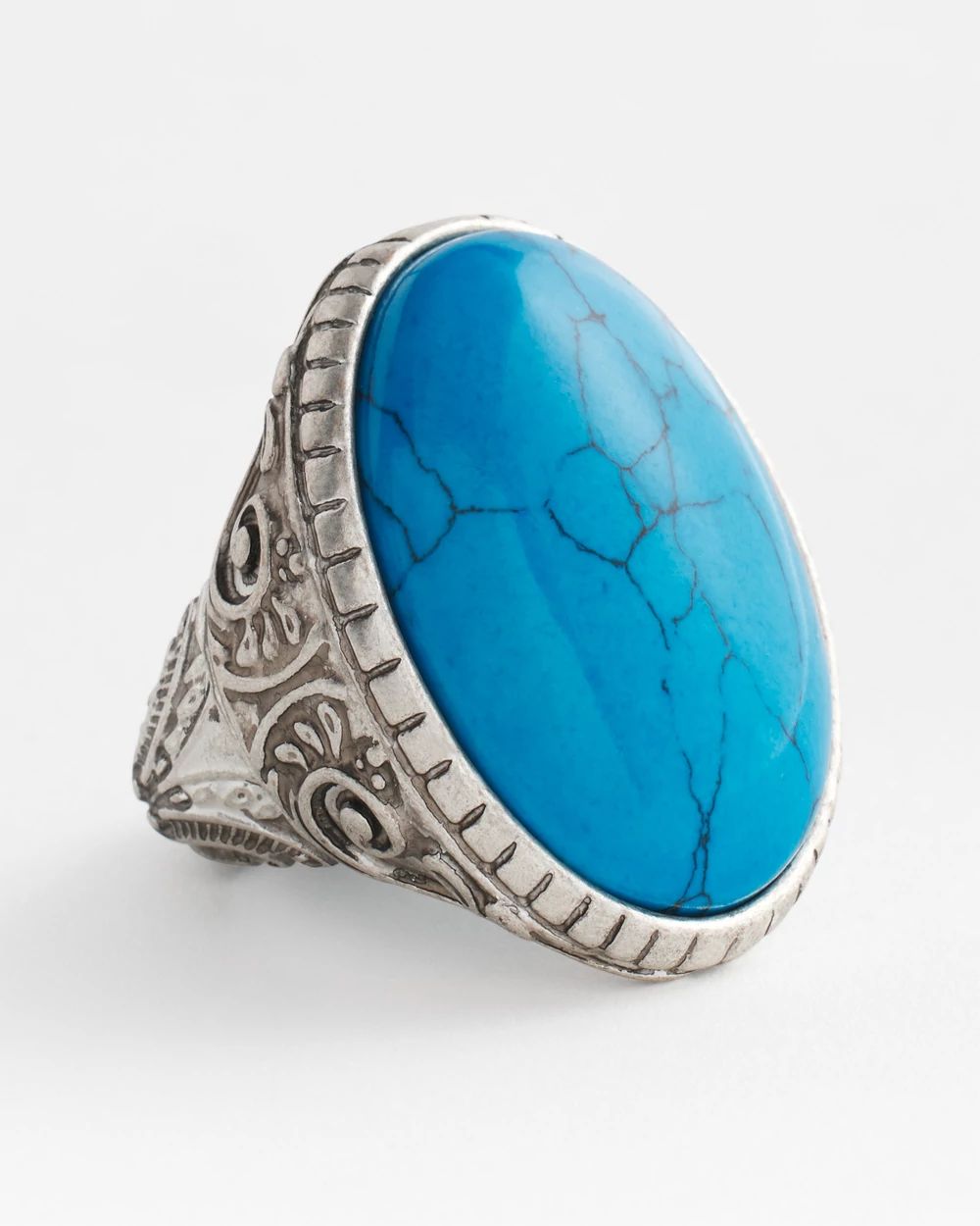 Turquoise-Tone Statement Ring