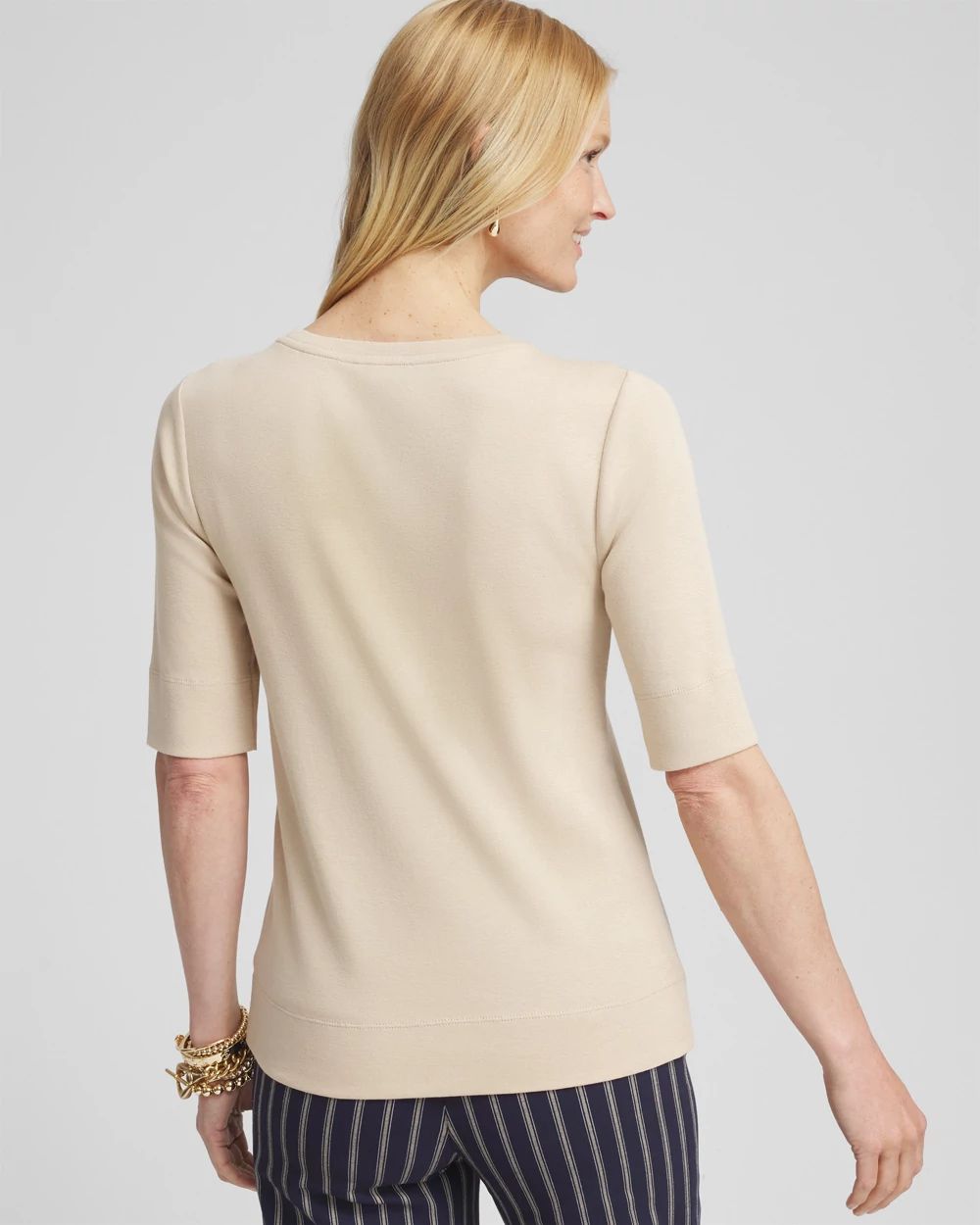 Caviar Bead Elbow Sleeve Tee