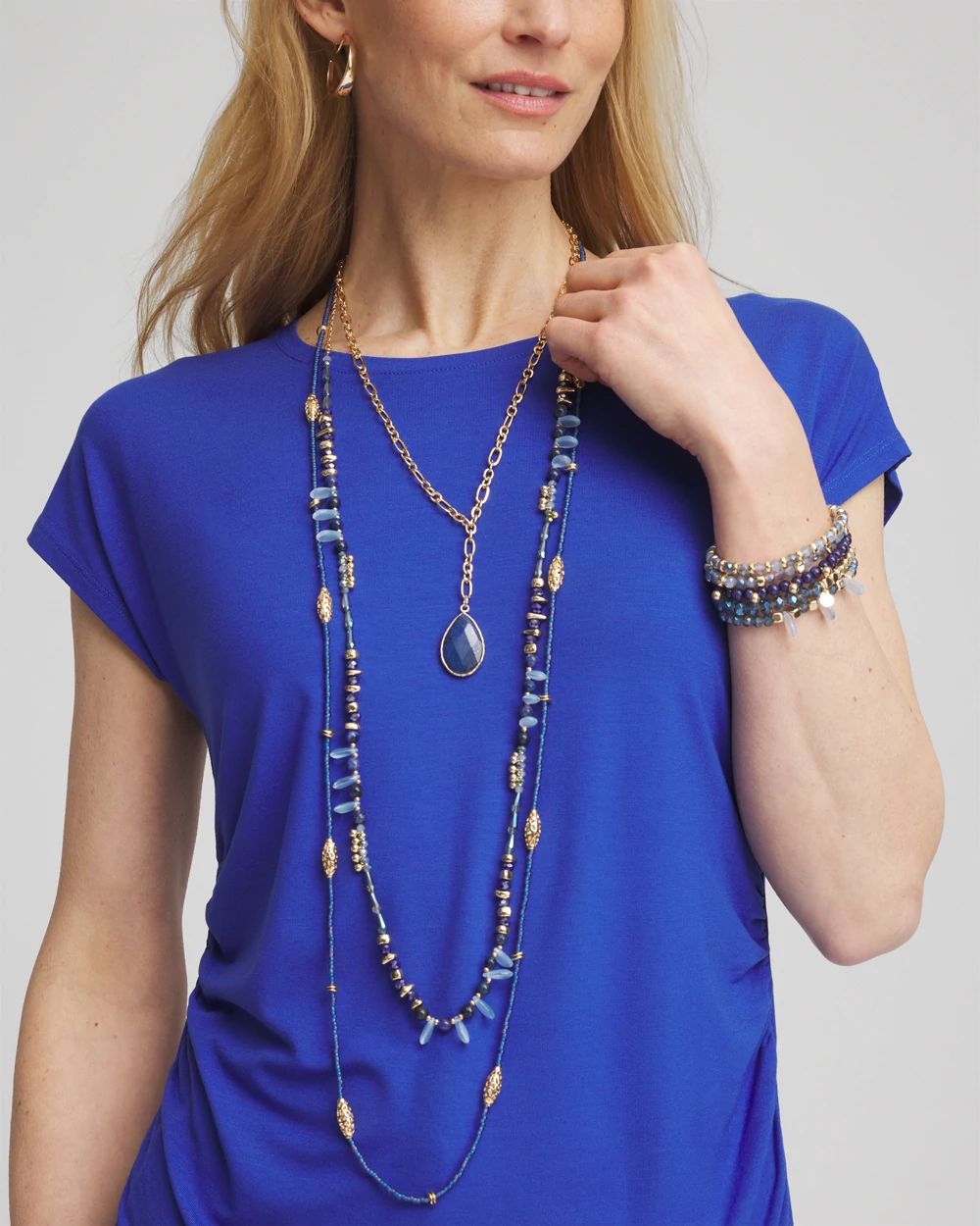 Convertible Filigree Beaded Pendant Necklace