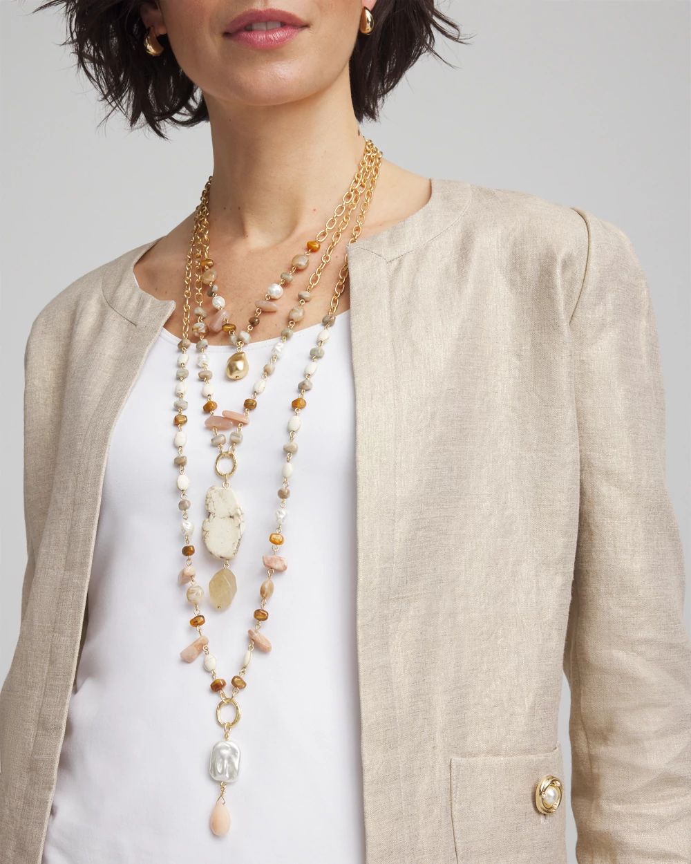 Convertible Multi-Strand Genuine Crystals Necklace