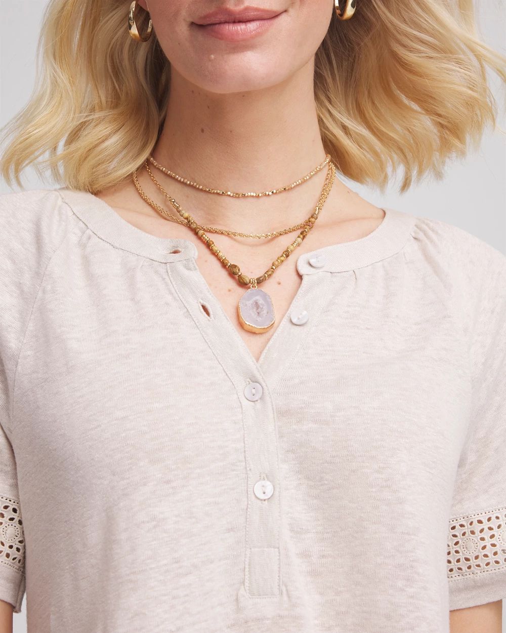 Convertible Filigree Agate Pendant Necklace