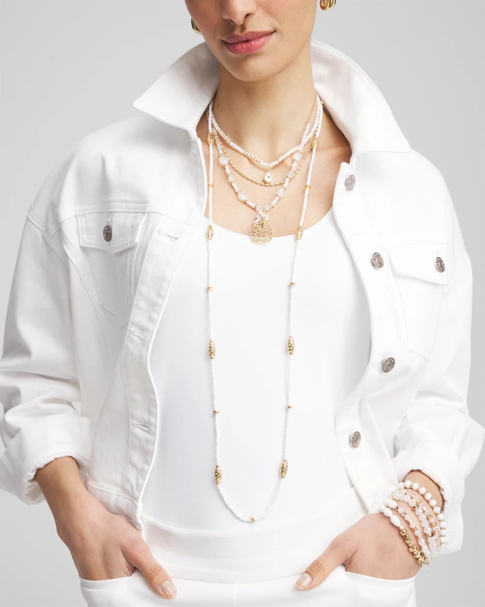 Convertible Filigree Beaded Pendant Necklace