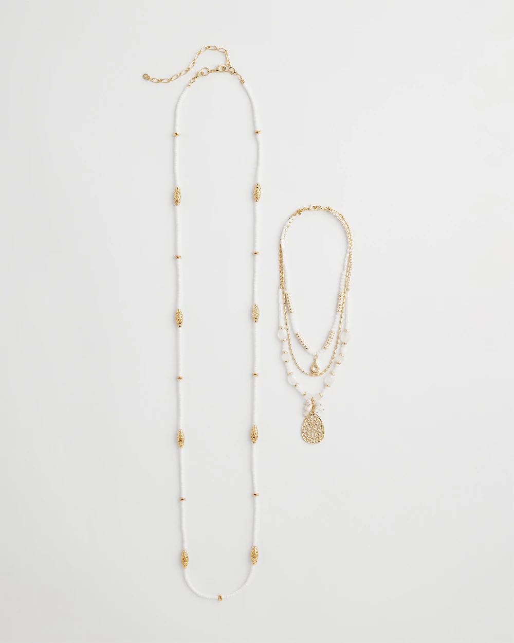Convertible Filigree Beaded Pendant Necklace