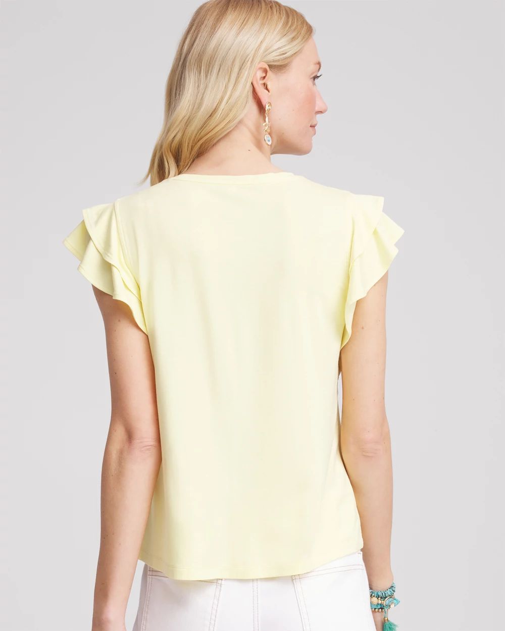 Touch of Cool™ Tiered Flutter Sleeved Tee