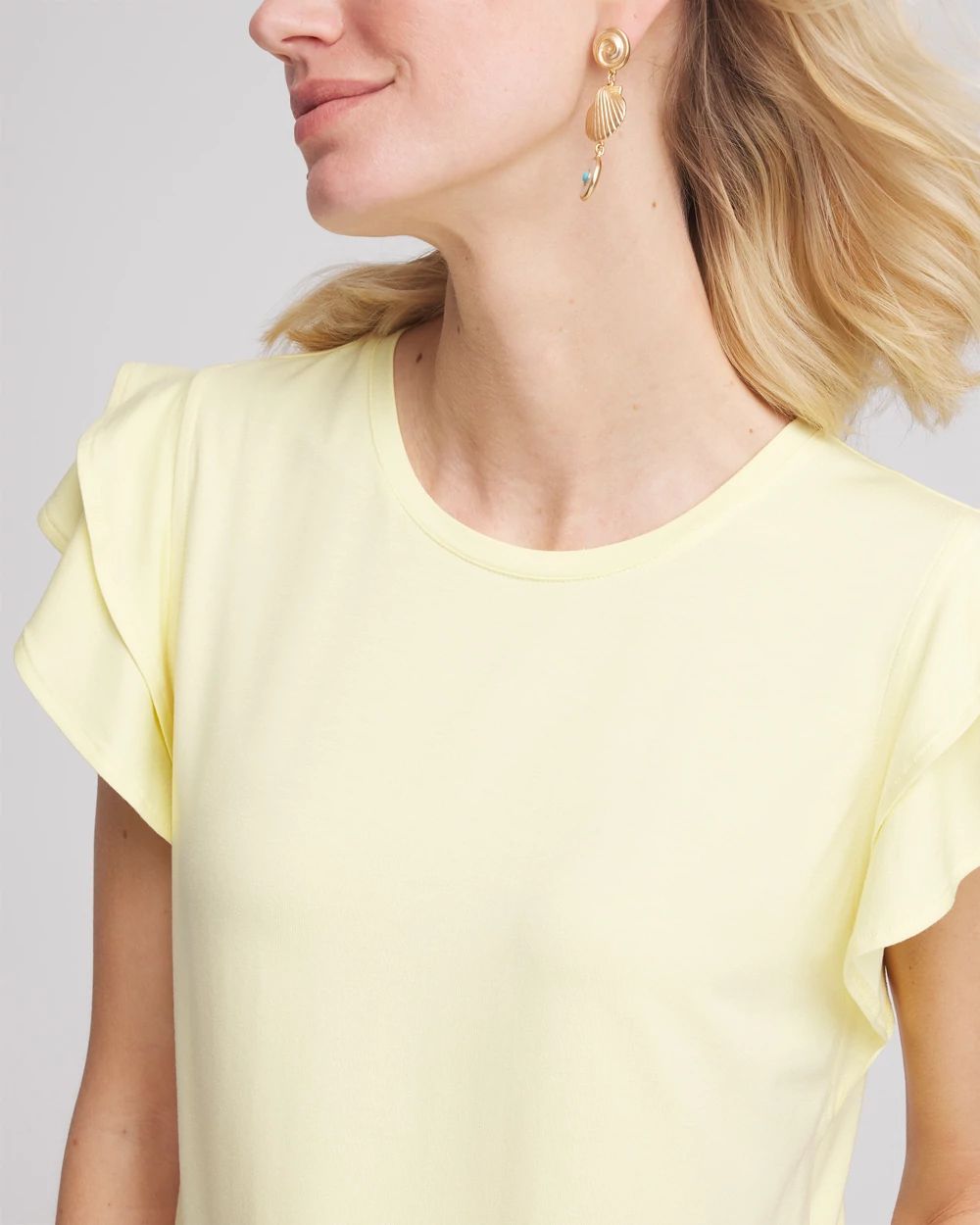 Touch of Cool™ Tiered Flutter Sleeved Tee