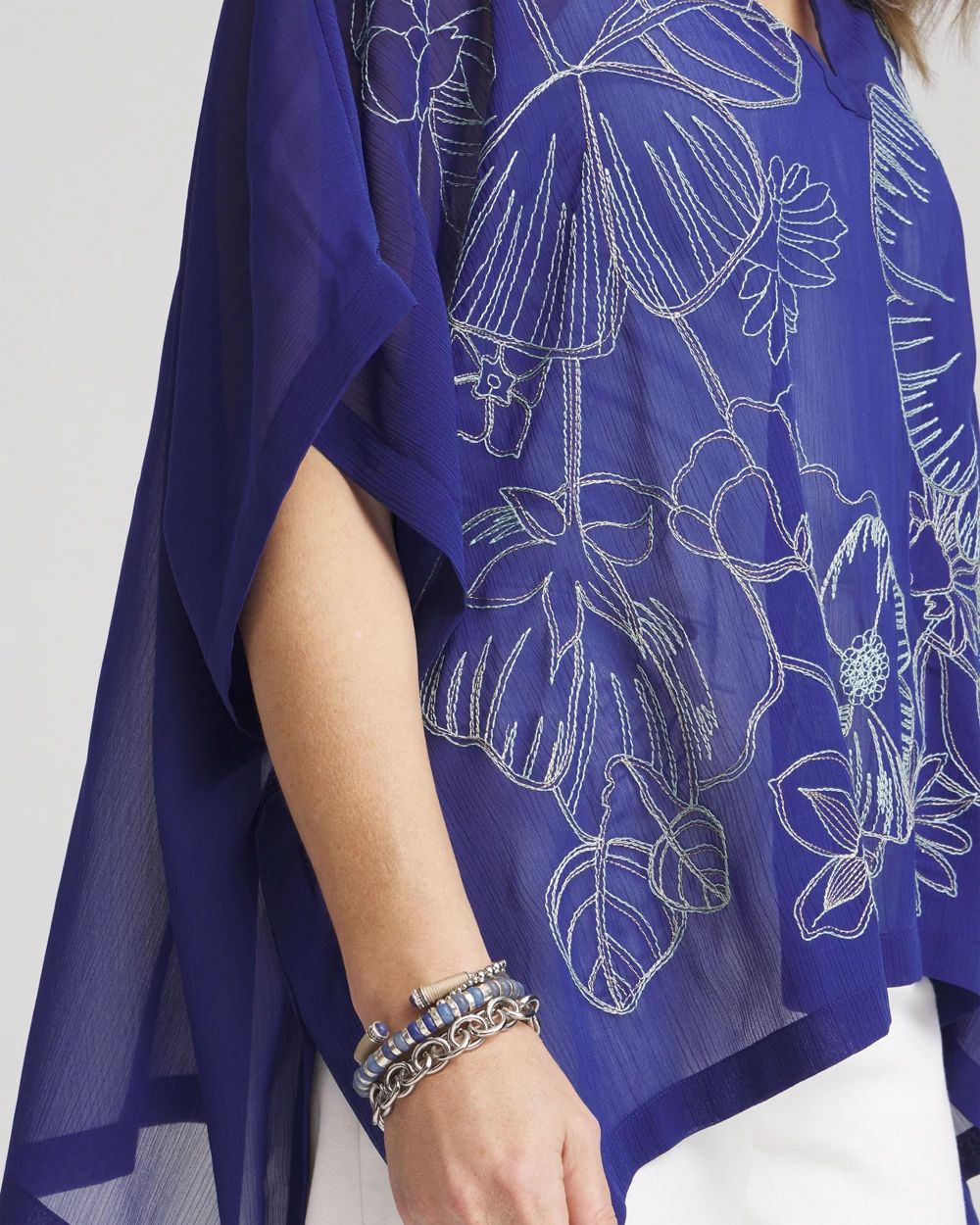 Woven Crinkle Chiffon Poncho