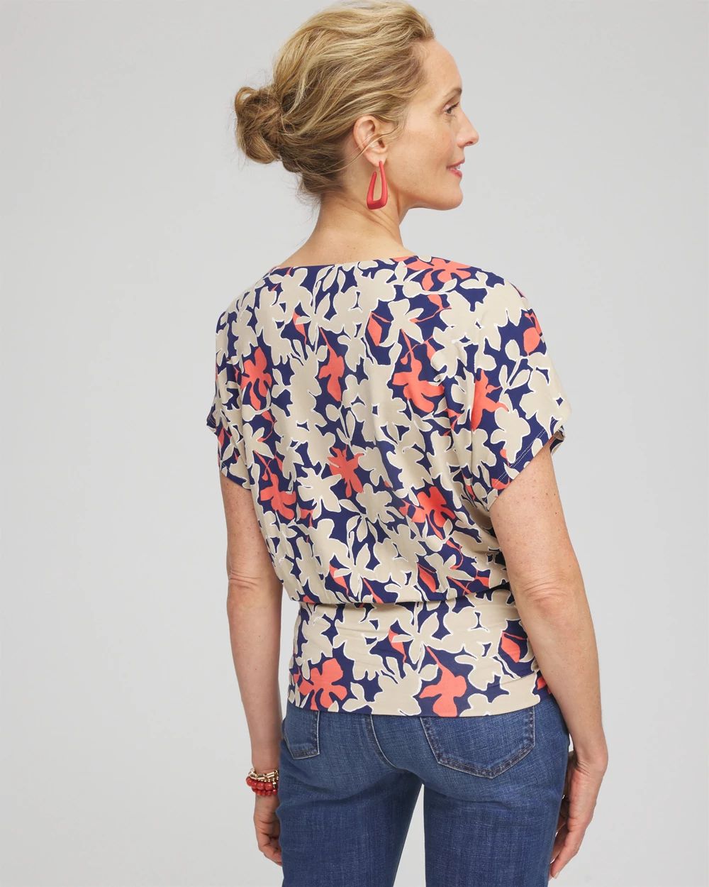 Touch of Cool™ Floral Banded Hem Top