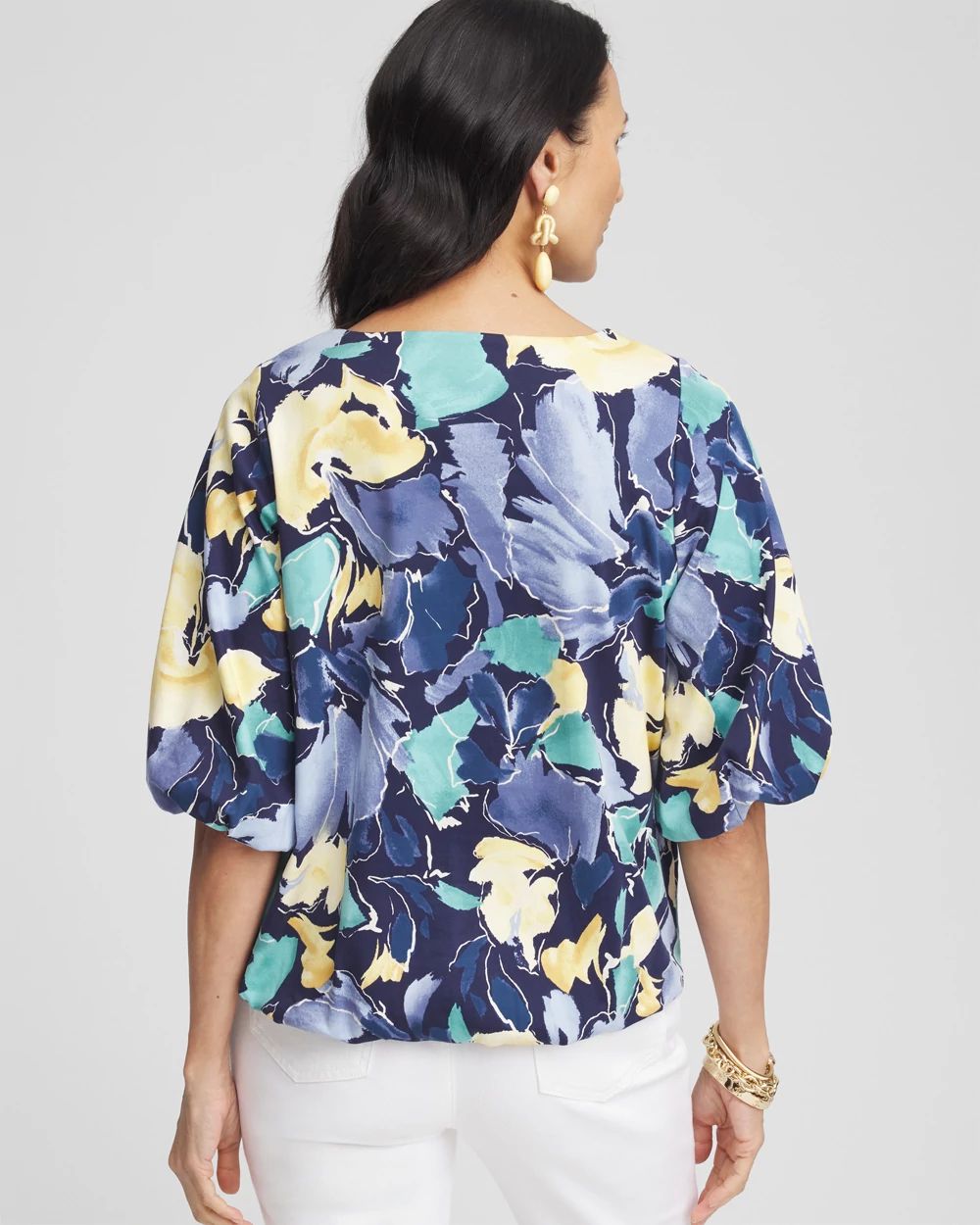 Bubble Hem Pleated Cotton Top